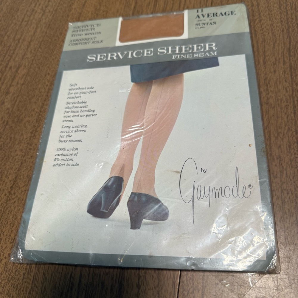 Vintage 40s Seamed Stockings 11 Average Gaymode Service Sheers Suntan Fine Seam